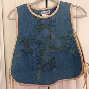 Anemone Blue Quilted Patchwork Vest with Cream Trim